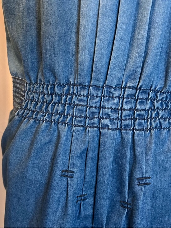 Dkny Sleeveless Denim Zip-Front Midi Dress in Blue - Picture 5 of 15